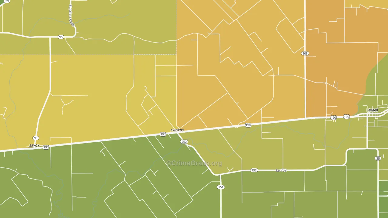 Swords, LA Map of Drug-Related Crime Rates
