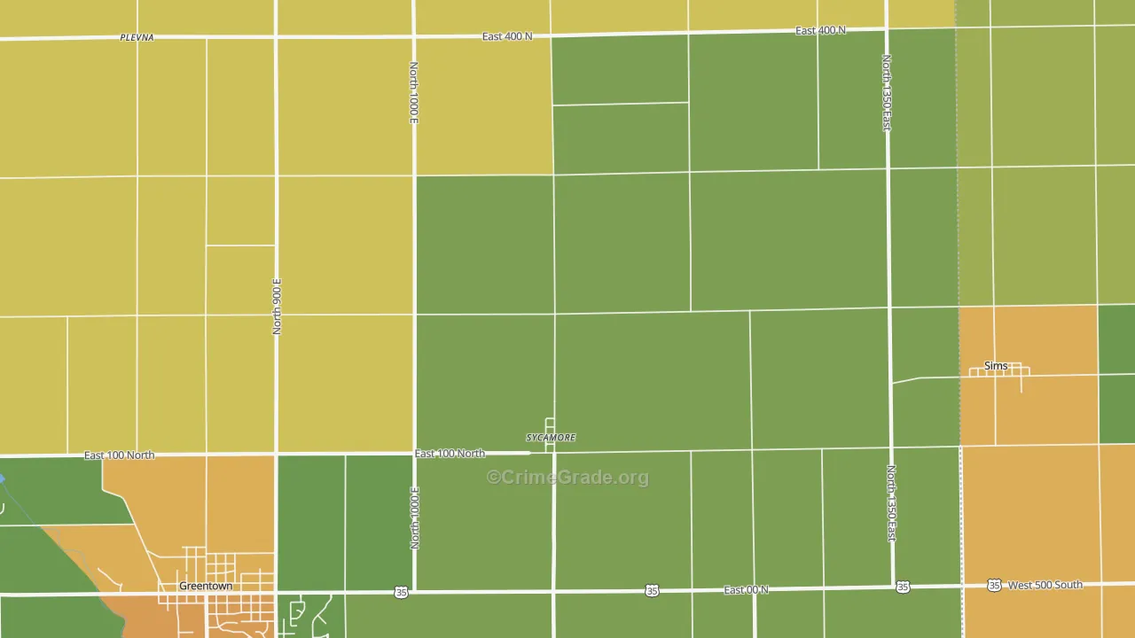 Sycamore, IN Map of Drug-Related Crime Rates