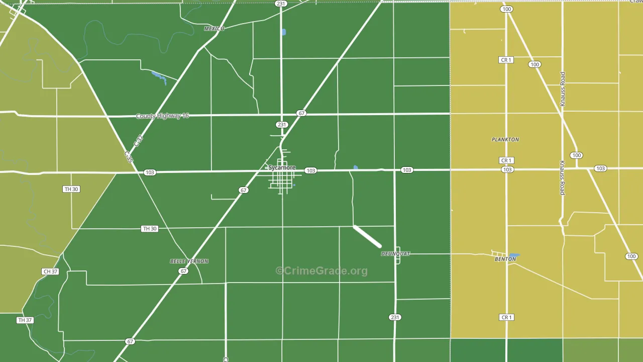 Sycamore, OH Map of Drug-Related Crime Rates