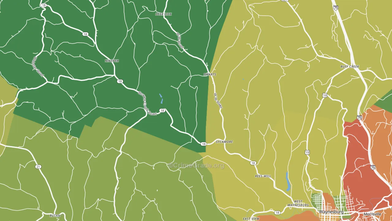 Sycamore, PA Map of Drug-Related Crime Rates