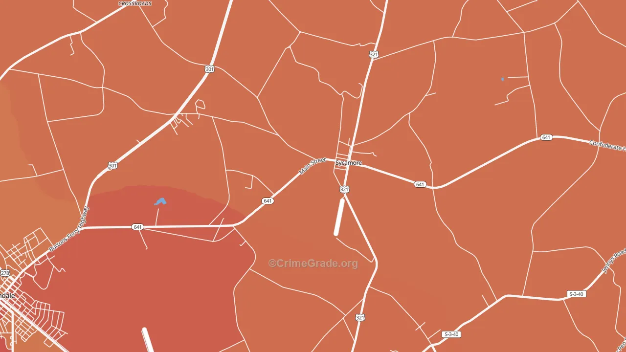 Sycamore, SC Map of Drug-Related Crime Rates