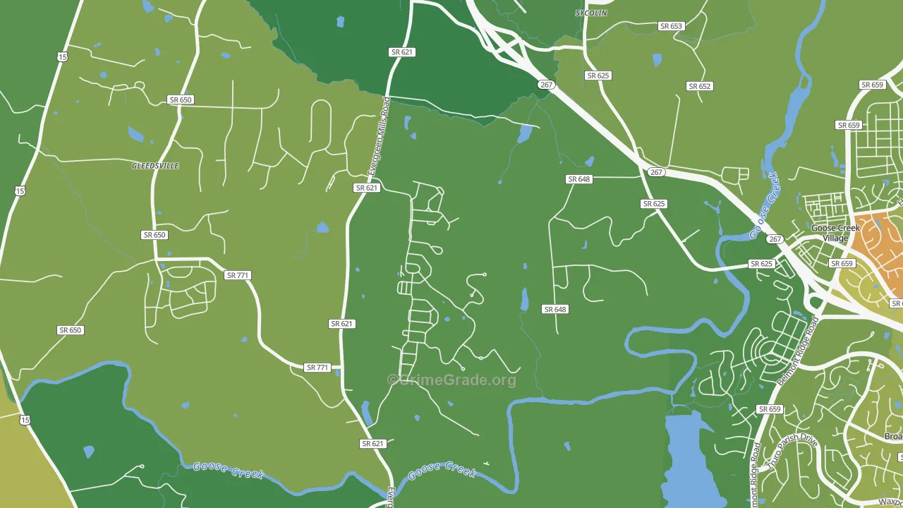 Sycolin, VA Map of Drug-Related Crime Rates