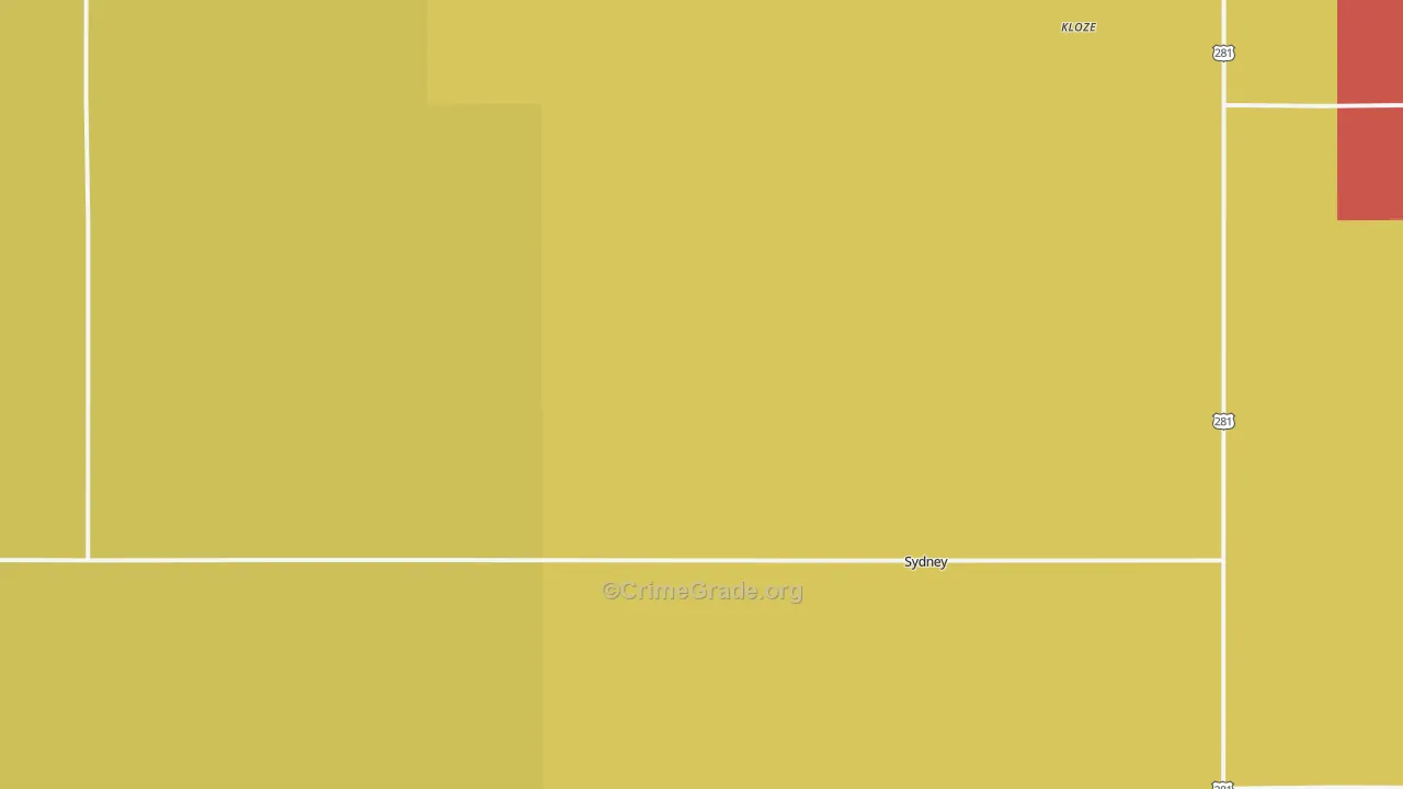 Sydney, ND Map of Drug-Related Crime Rates