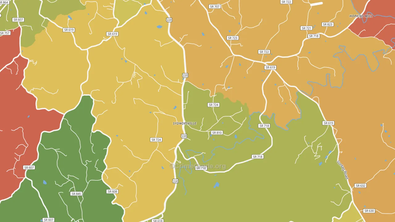 Sydnorsville, VA Map of Drug-Related Crime Rates