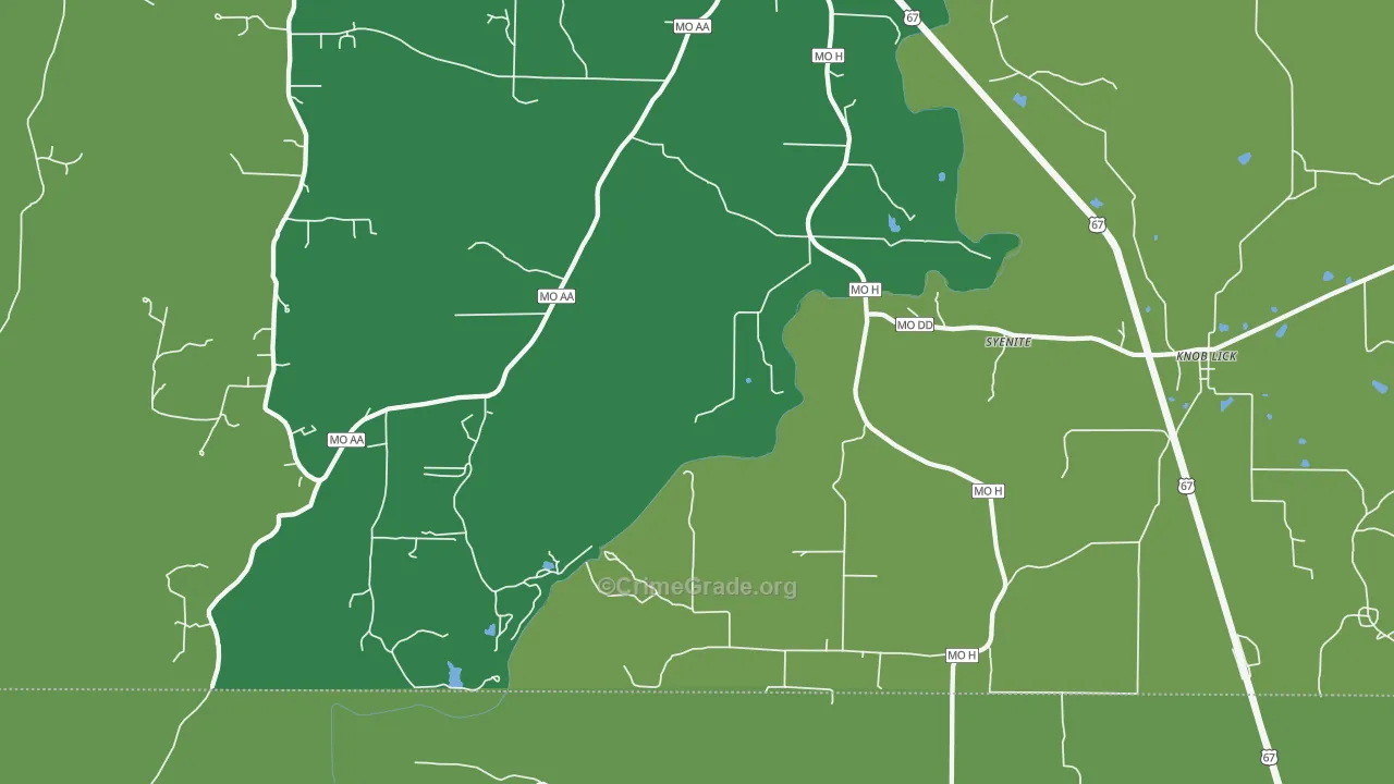Syenite, MO Map of Drug-Related Crime Rates