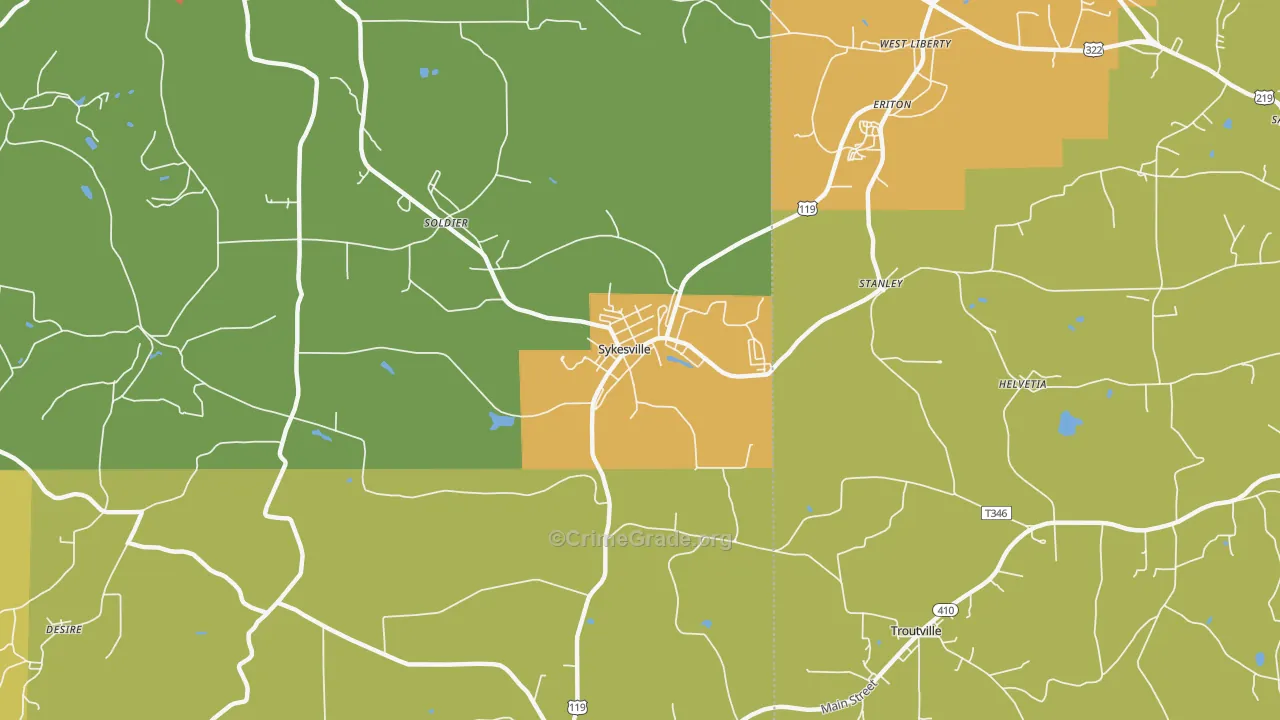 Sykesville, PA Map of Drug-Related Crime Rates