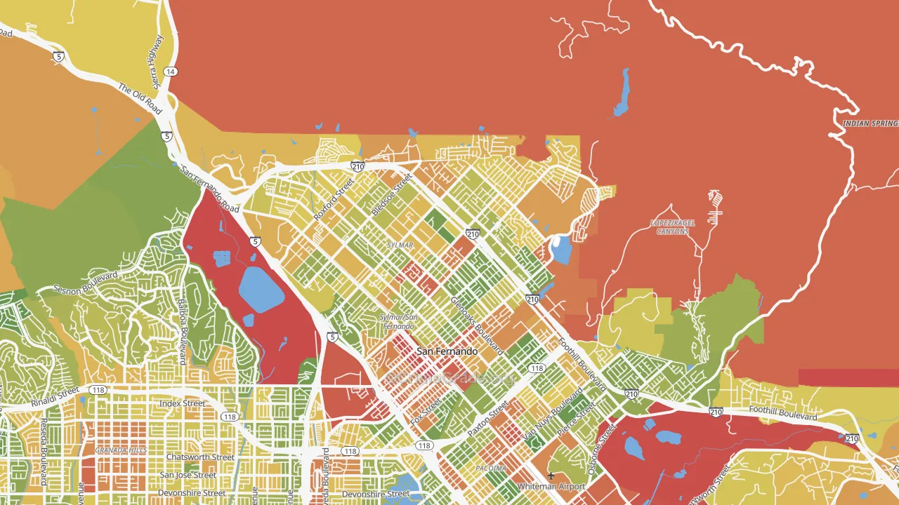 Sylmar, CA Map of Drug-Related Crime Rates