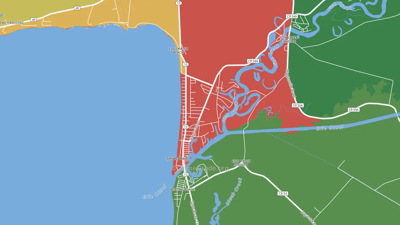 Sylvan Beach, NY Map of Drug-Related Crime Rates
