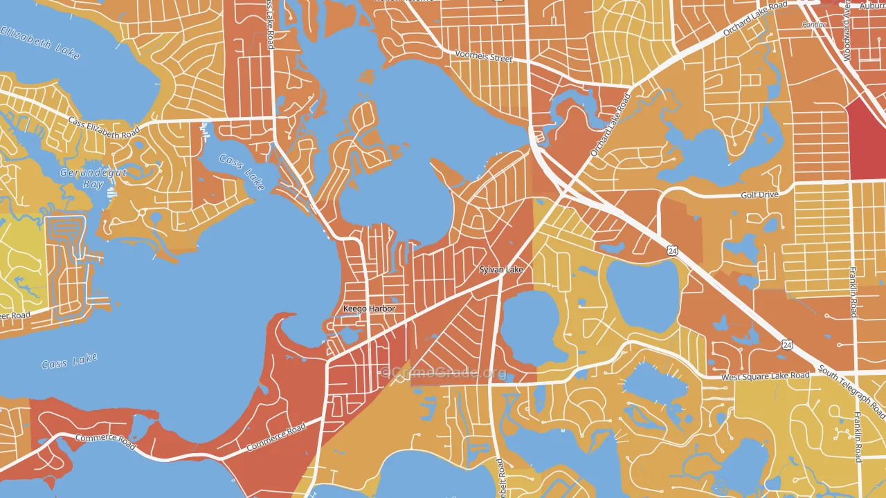 Sylvan Lake, MI Map of Drug-Related Crime Rates