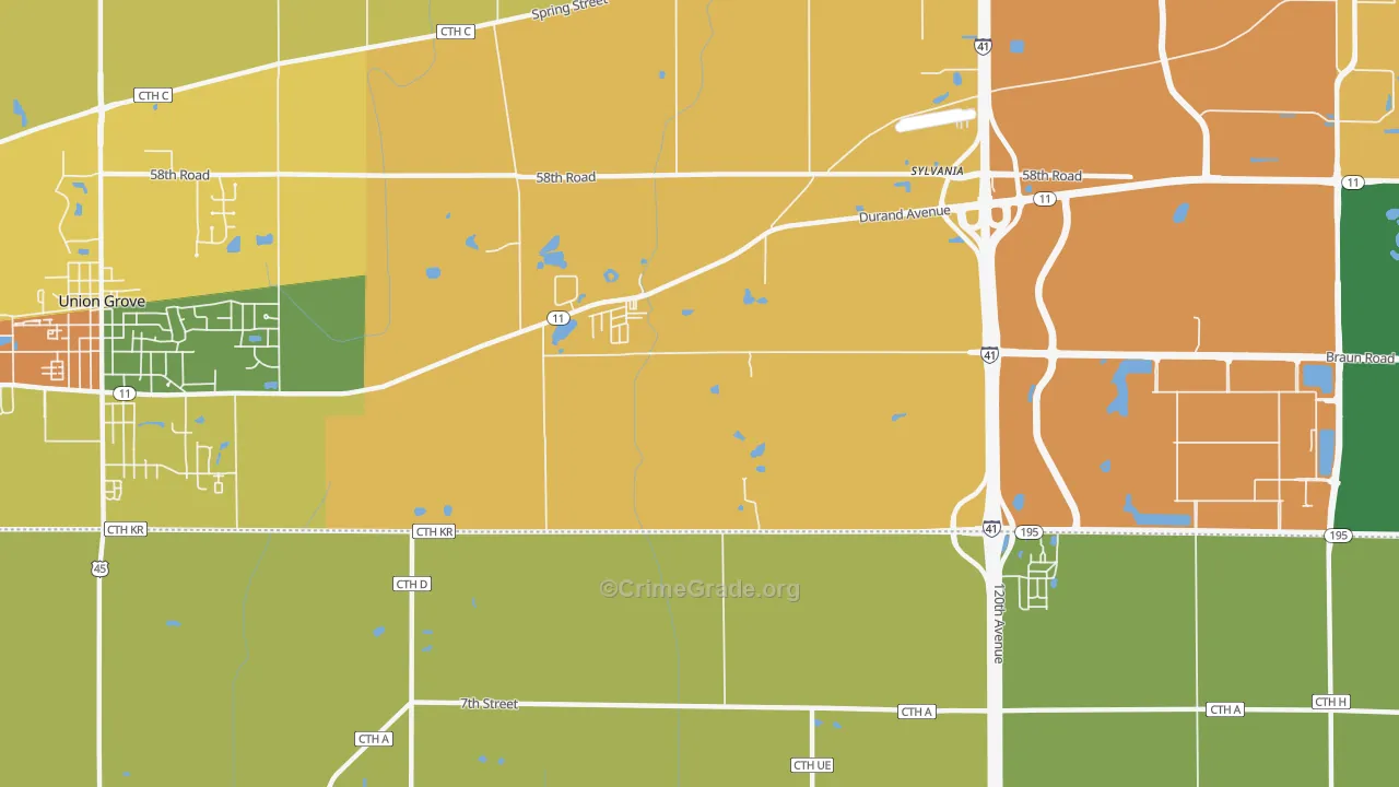 Sylvania, WI Map of Drug-Related Crime Rates