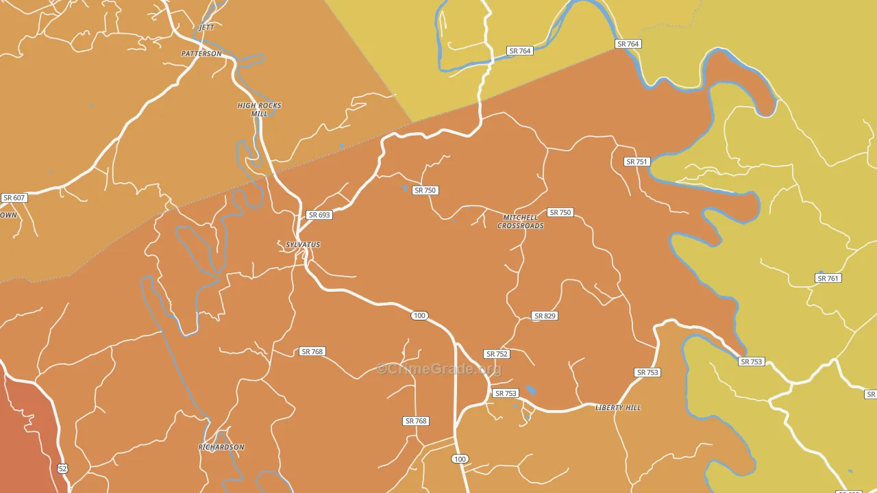 Sylvatus, VA Map of Drug-Related Crime Rates