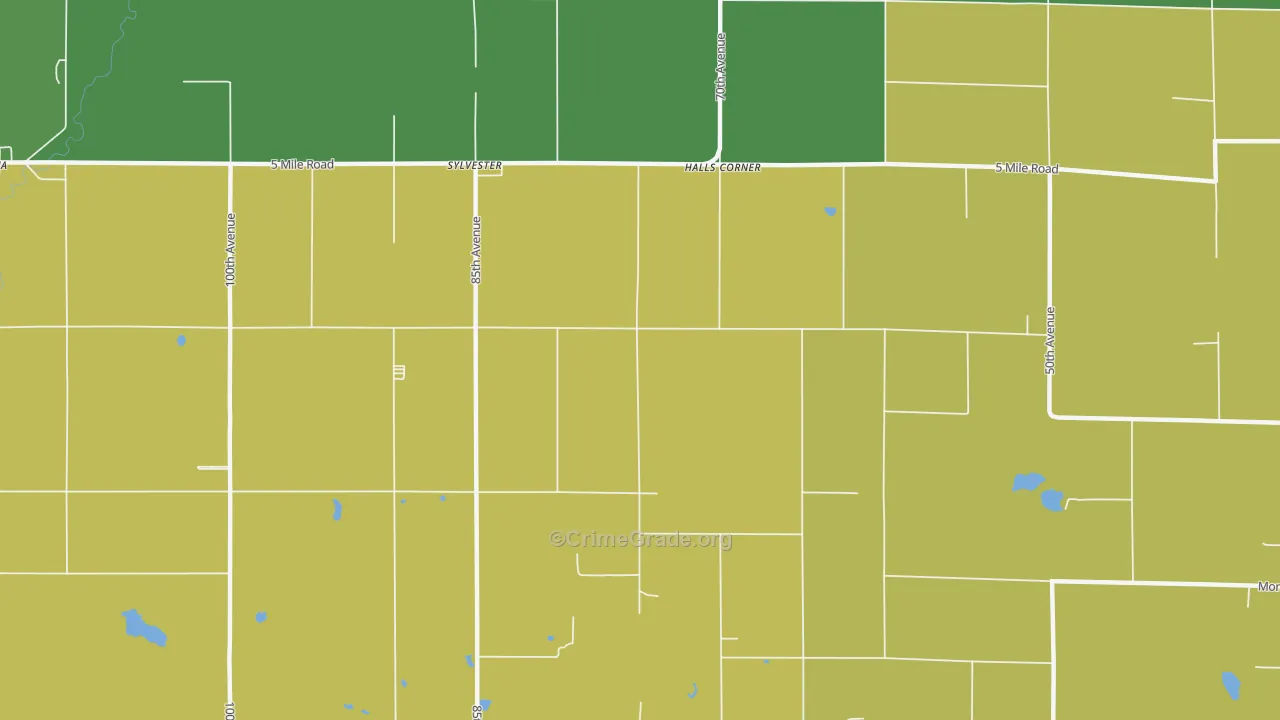 Sylvester, MI Map of Drug-Related Crime Rates