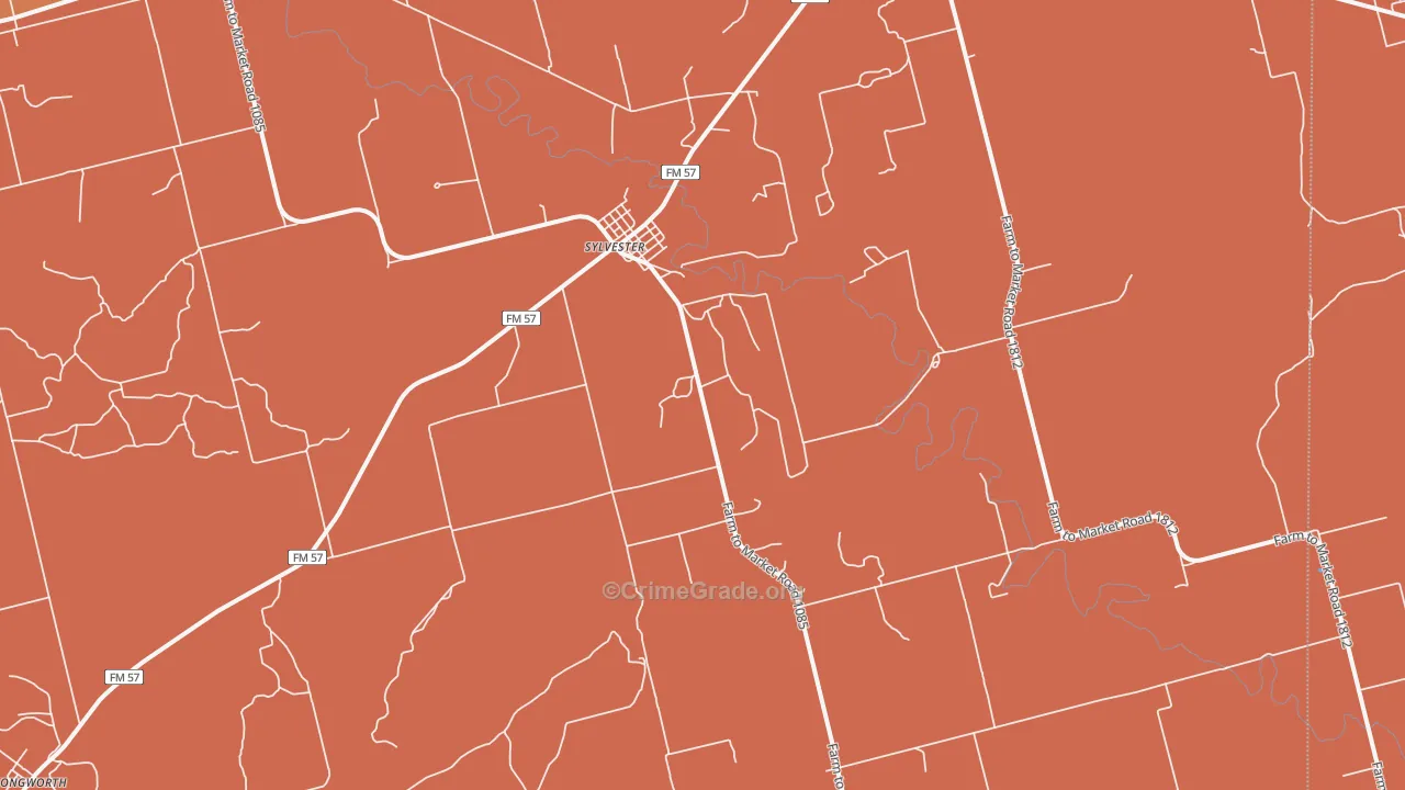 Sylvester, TX Map of Drug-Related Crime Rates