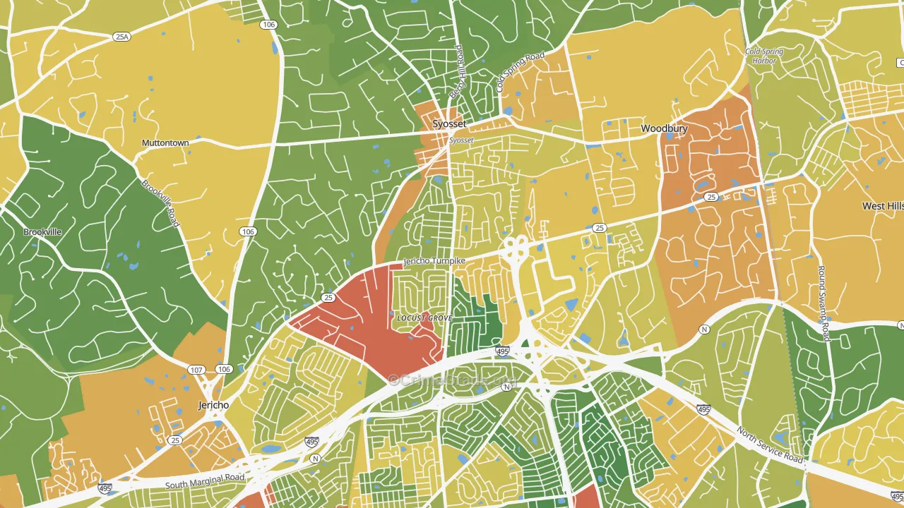 Syosset, NY Map of Drug-Related Crime Rates