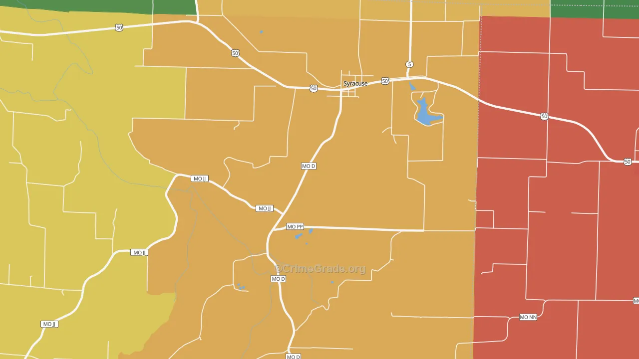 Syracuse, MO Map of Drug-Related Crime Rates