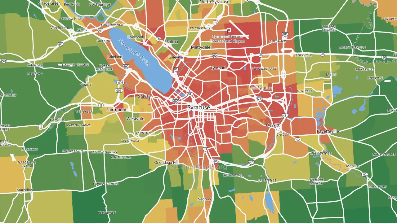 Syracuse, NY Map of Drug-Related Crime Rates
