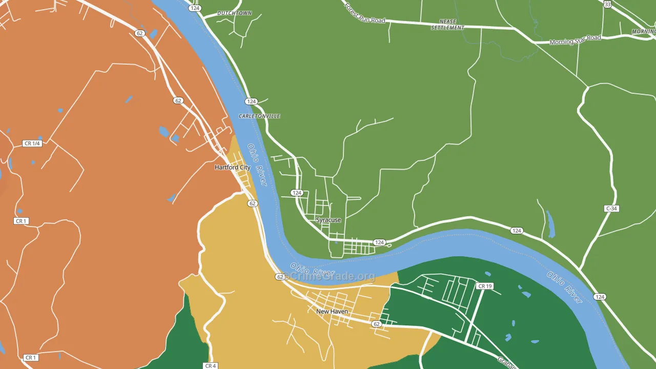 Syracuse, OH Map of Drug-Related Crime Rates