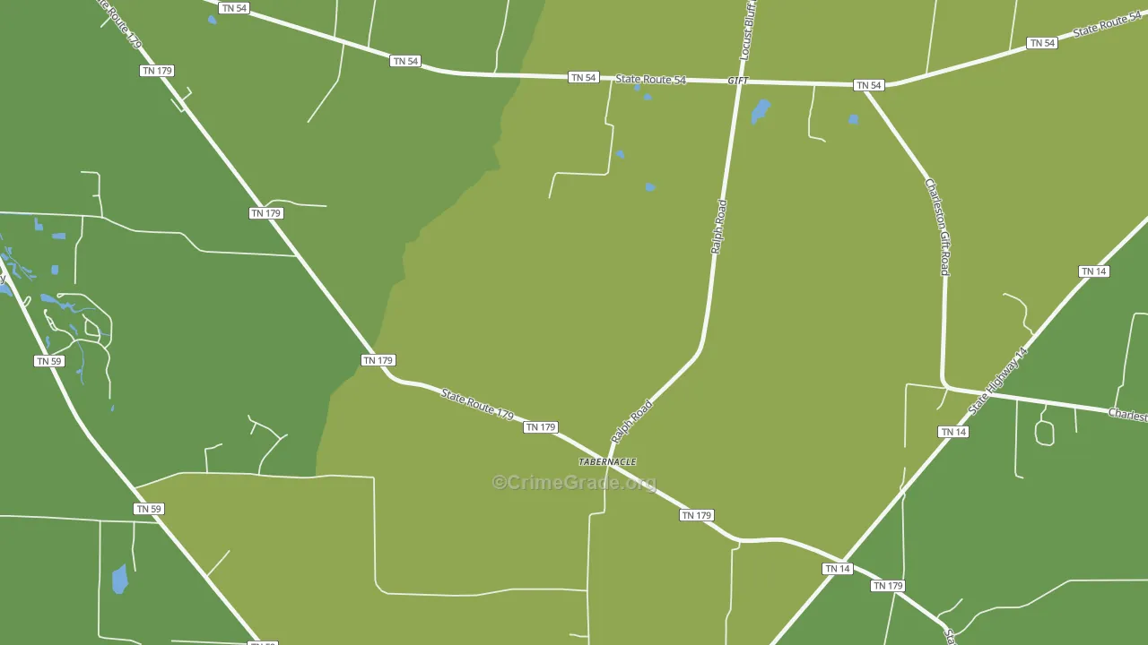 Tabernacle, TN Map of Drug-Related Crime Rates