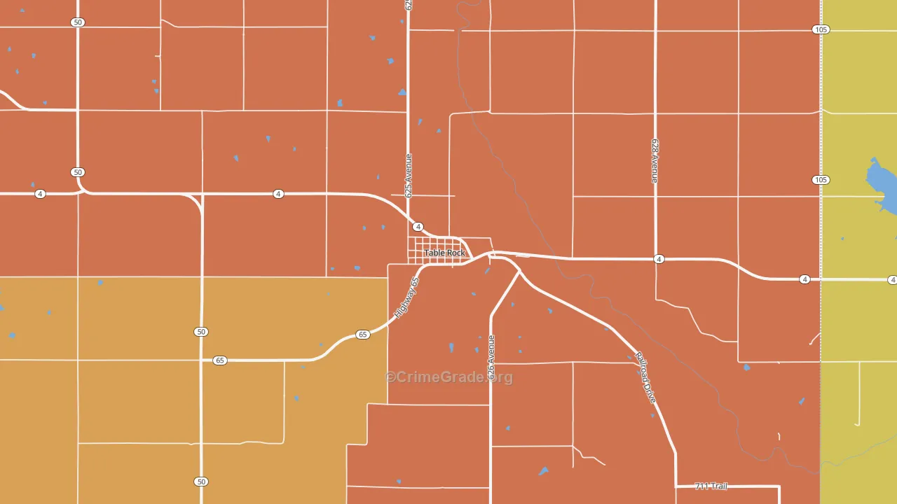 Table Rock, NE Map of Drug-Related Crime Rates