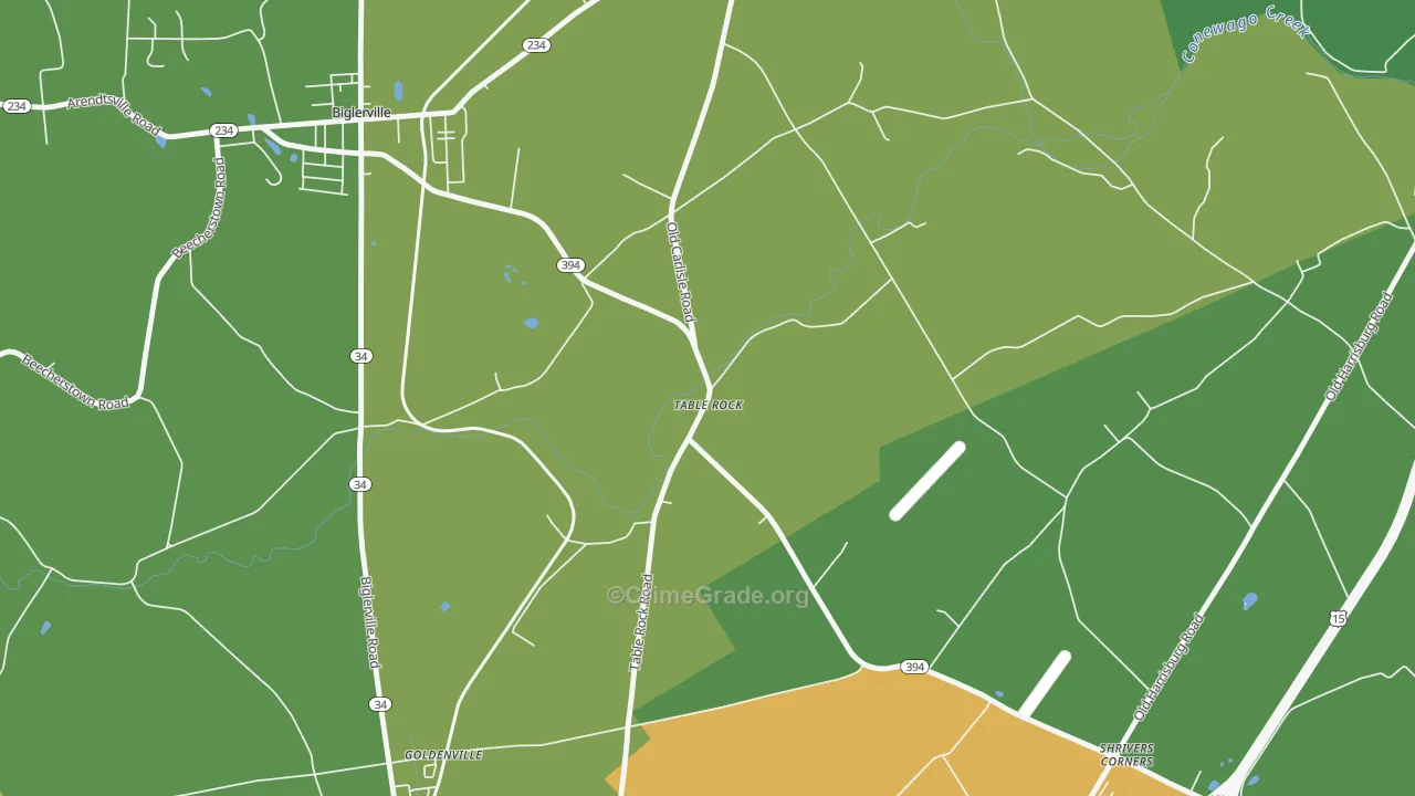 Table Rock, PA Map of Drug-Related Crime Rates
