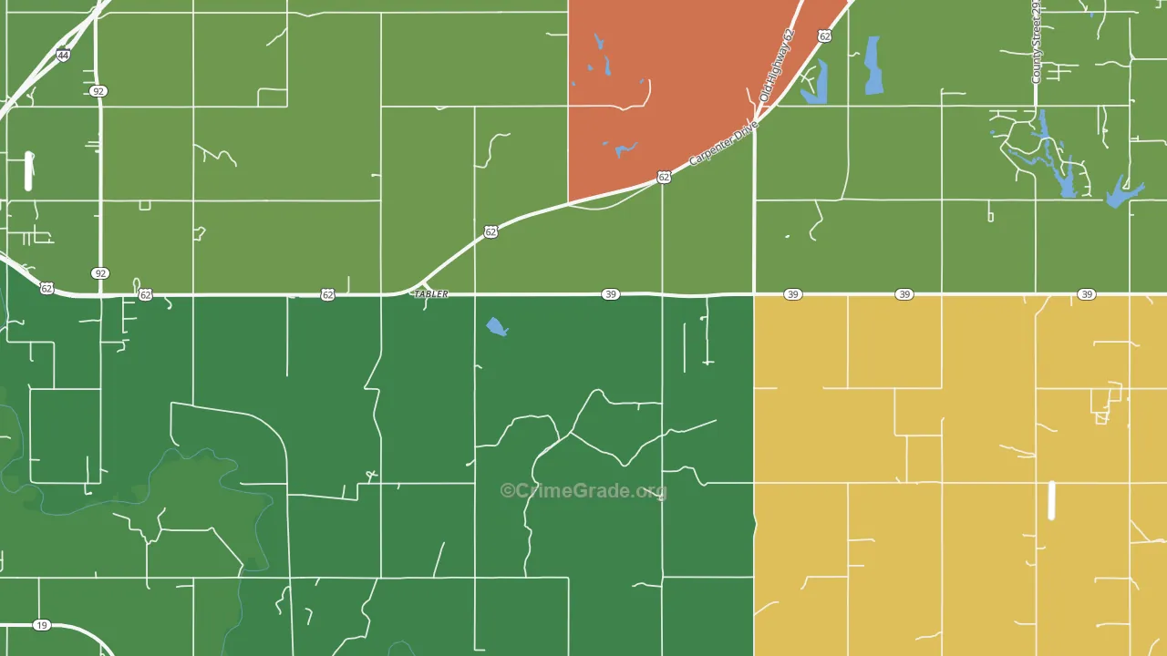 Tabler, OK Map of Drug-Related Crime Rates