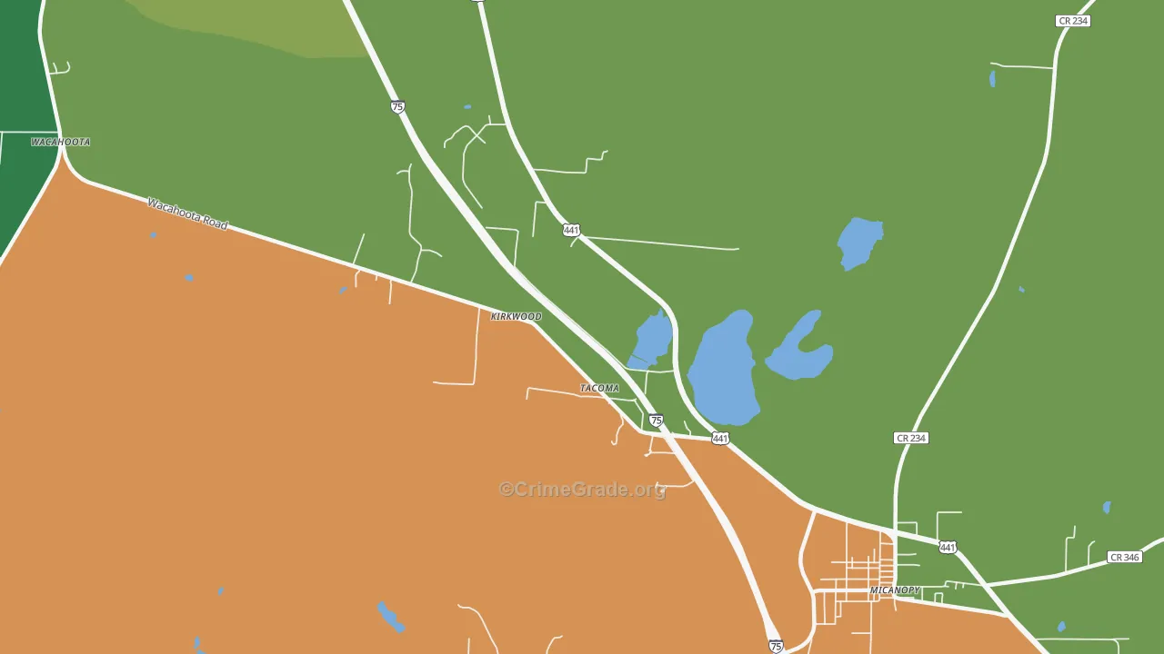 Tacoma, FL Map of Drug-Related Crime Rates