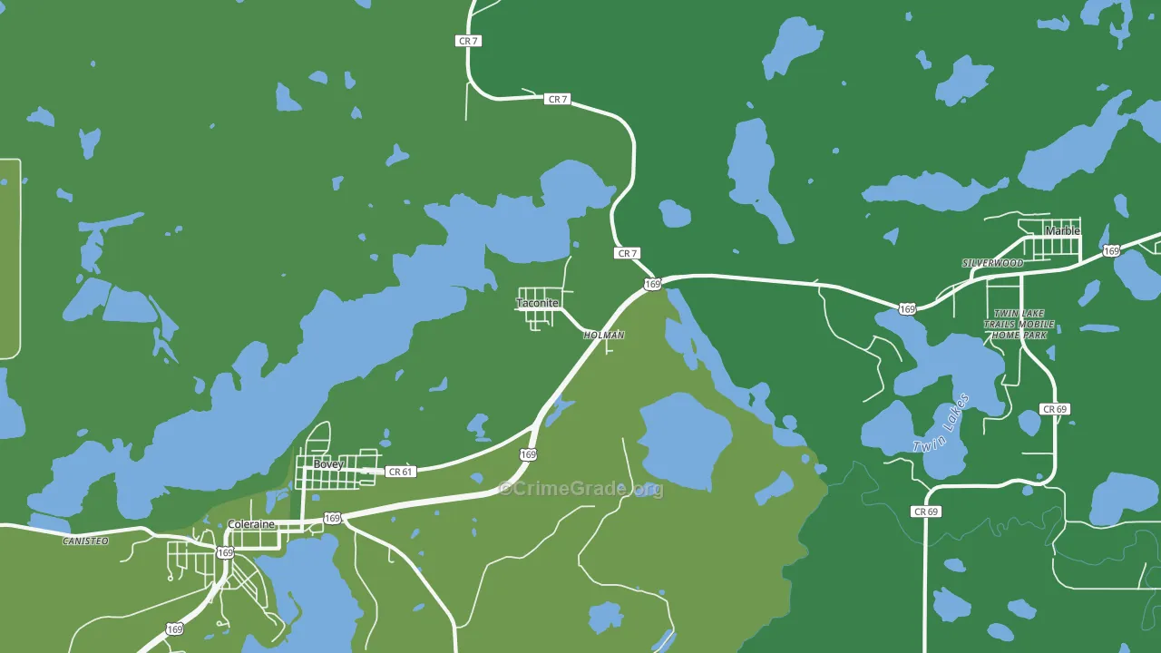 Taconite, MN Map of Drug-Related Crime Rates