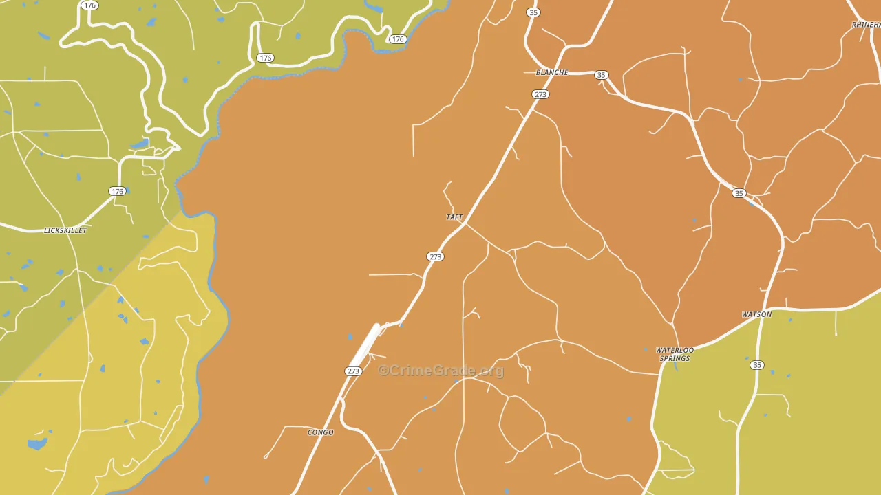 Taff, AL Map of Drug-Related Crime Rates