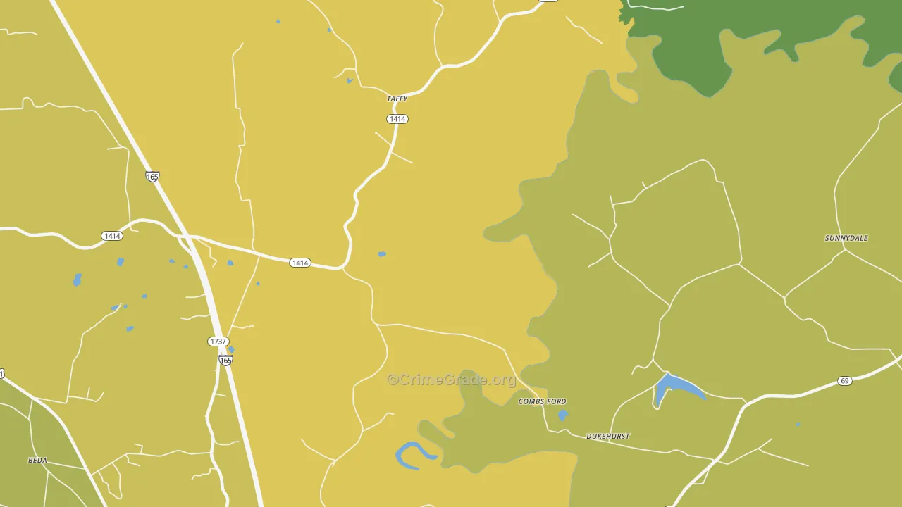 Taffy, KY Map of Drug-Related Crime Rates
