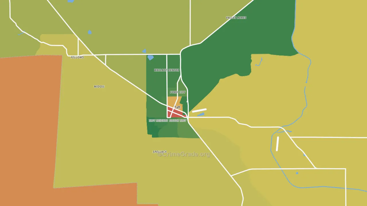 Taft, CA Map of Drug-Related Crime Rates