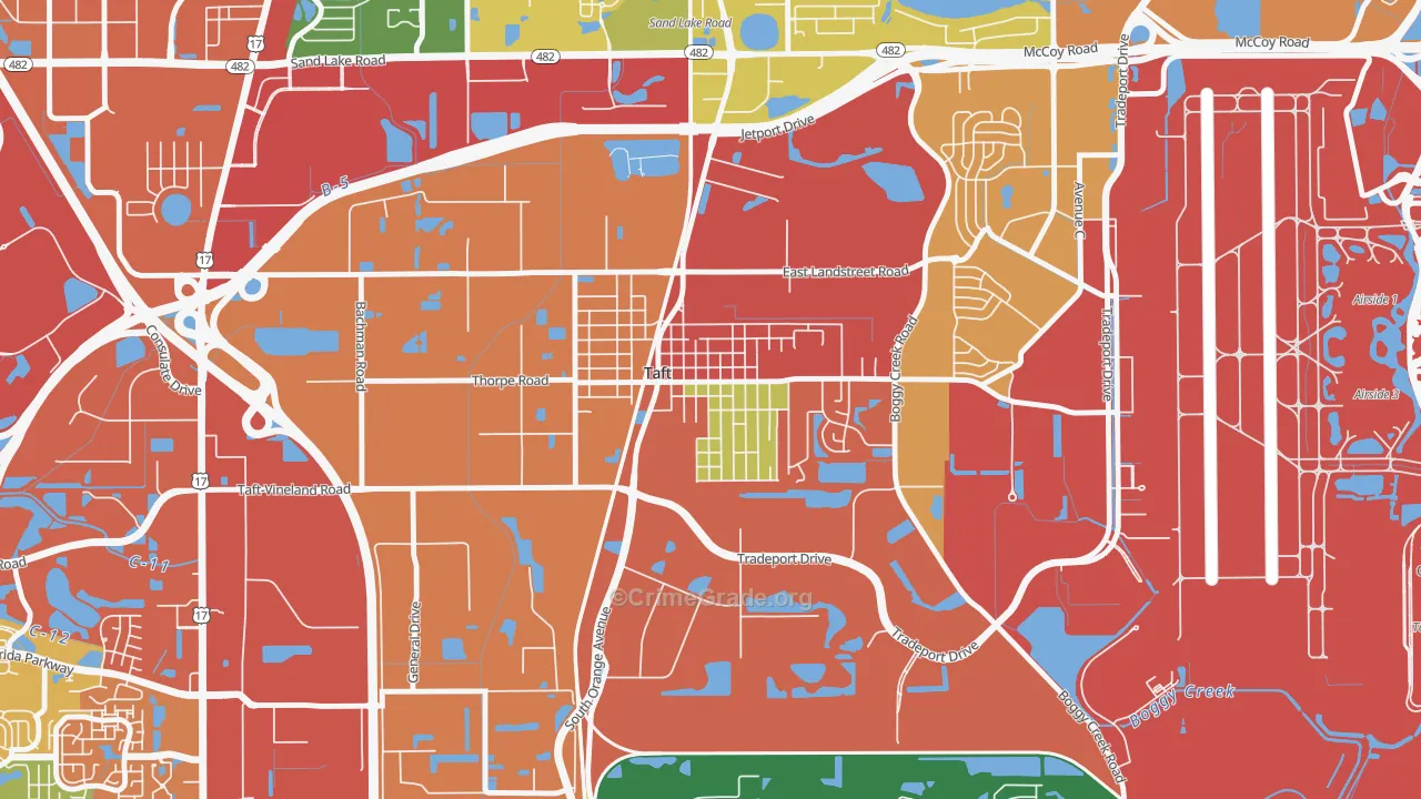Taft, FL Map of Drug-Related Crime Rates