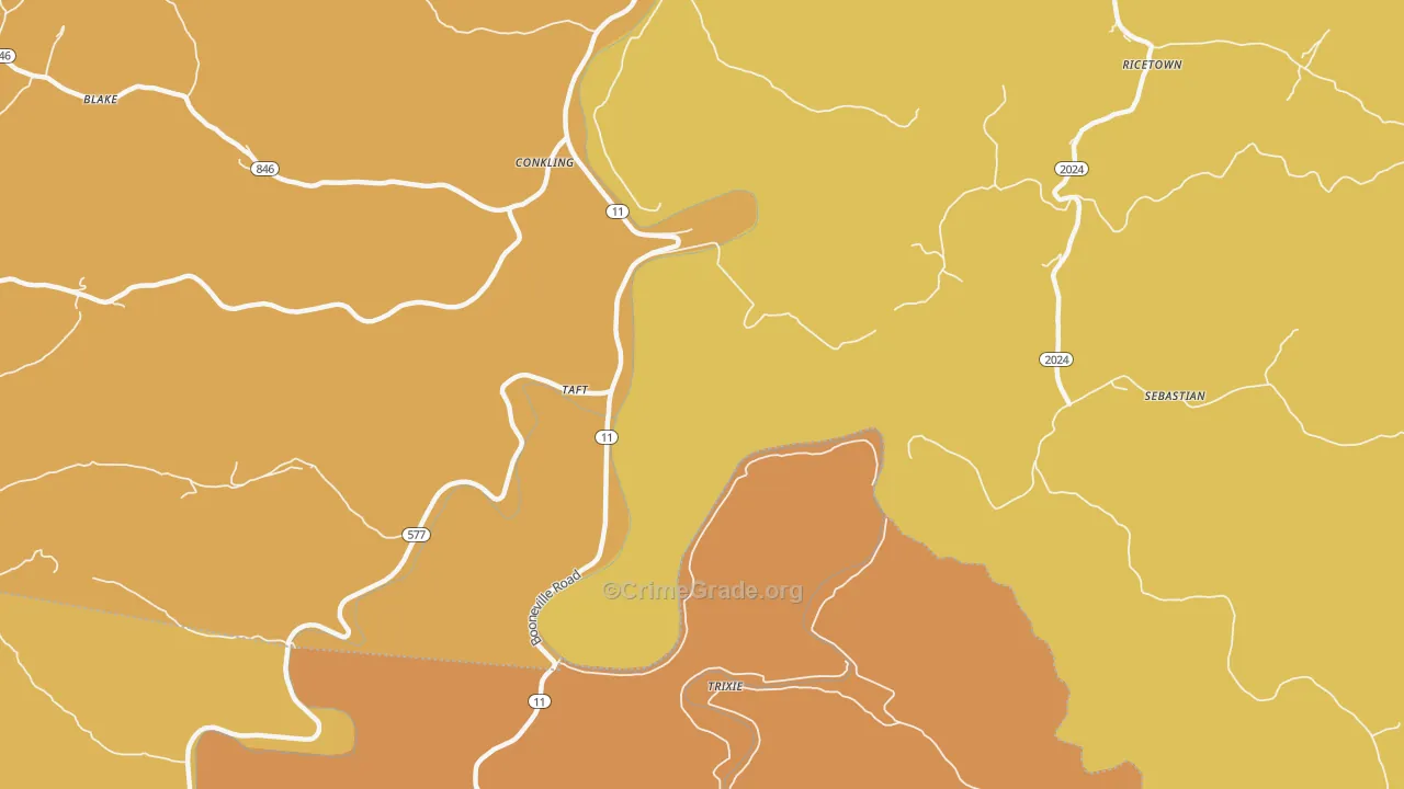 Taft, KY Map of Drug-Related Crime Rates