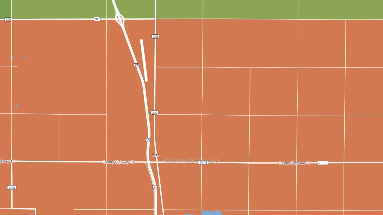 Taft, ND Map of Drug-Related Crime Rates