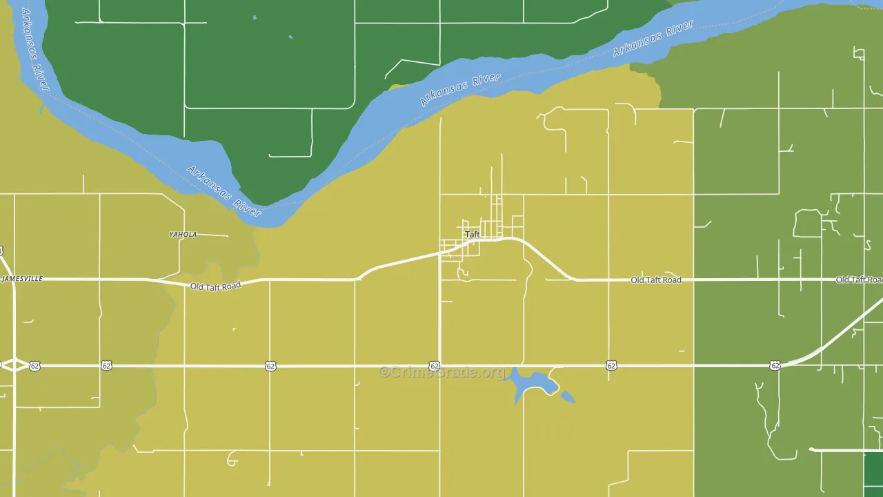 Taft, OK Map of Drug-Related Crime Rates