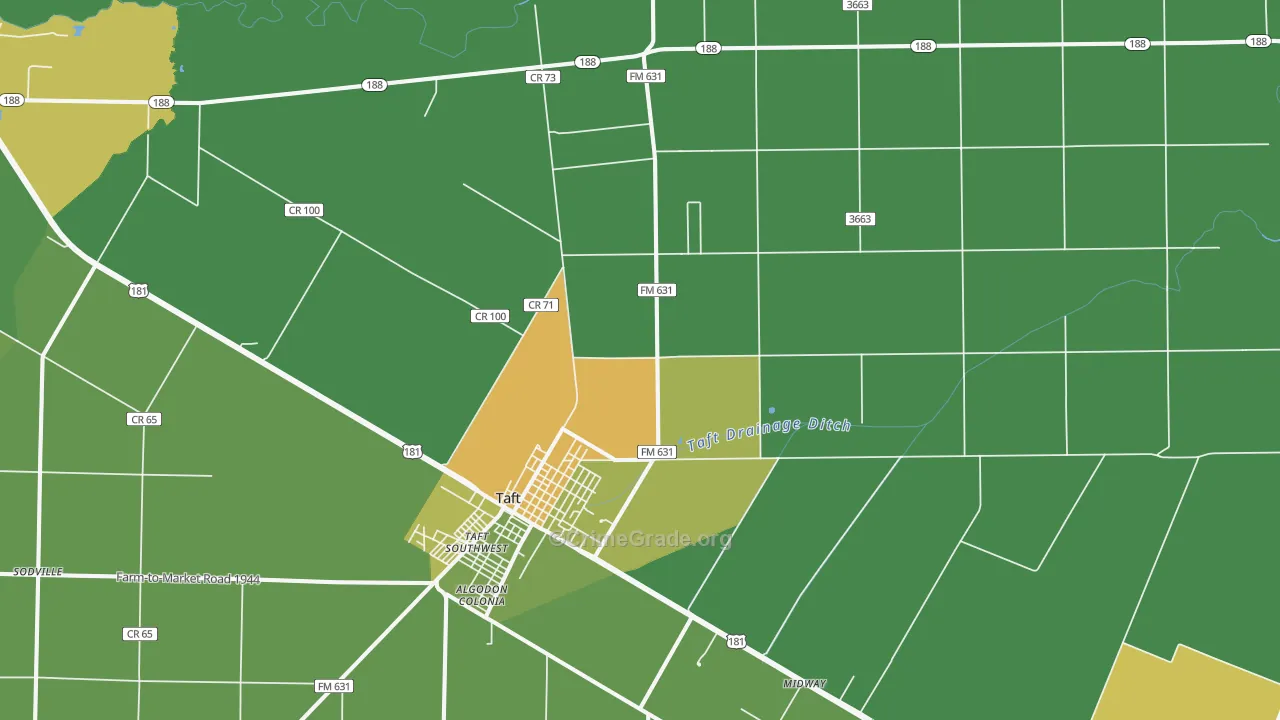 Taft Southwest, TX Map of Drug-Related Crime Rates