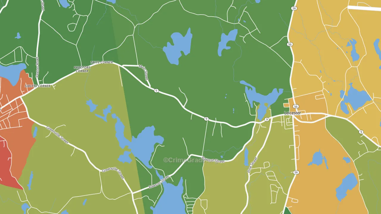 Tafts Corner, MA Map of Drug-Related Crime Rates
