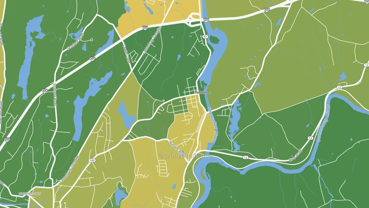 Taftville, CT Map of Drug-Related Crime Rates