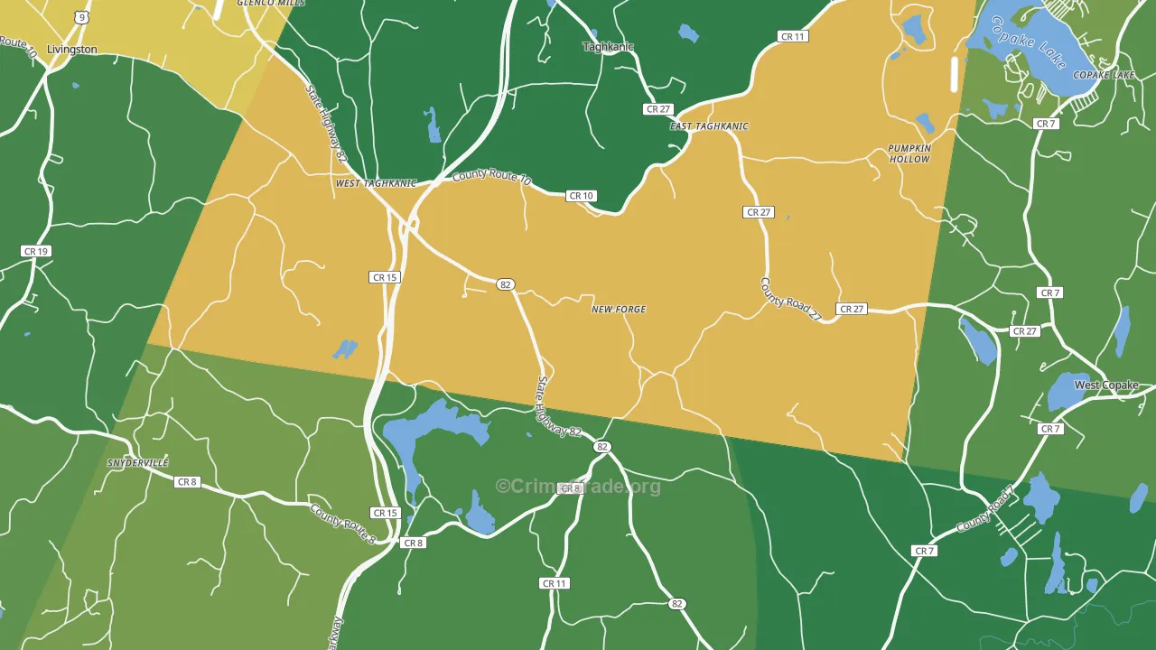 Taghkanic, NY Map of Drug-Related Crime Rates