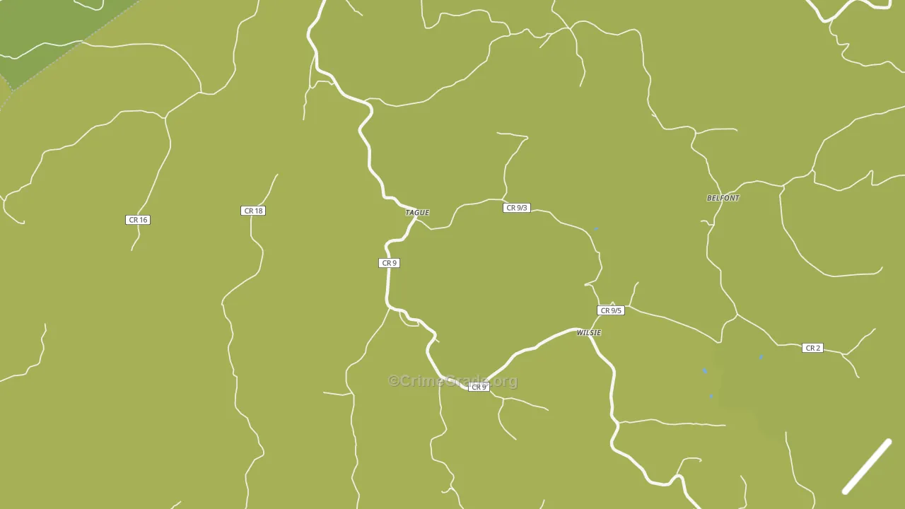Tague, WV Map of Drug-Related Crime Rates
