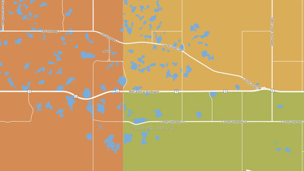 Tagus, ND Map of Drug-Related Crime Rates