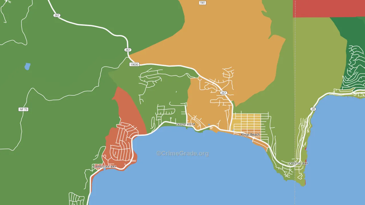 Tahoe Vista, CA Map of Drug-Related Crime Rates