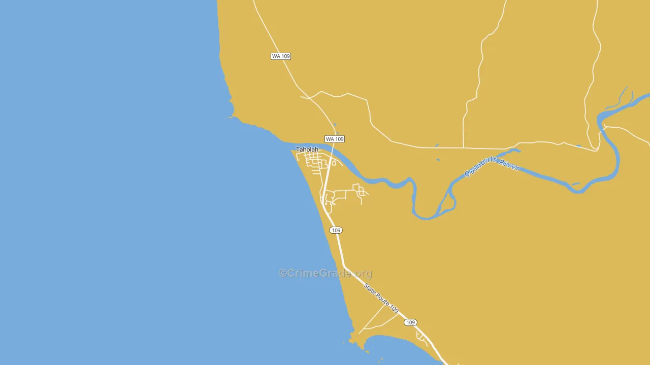 Taholah, WA Map of Drug-Related Crime Rates