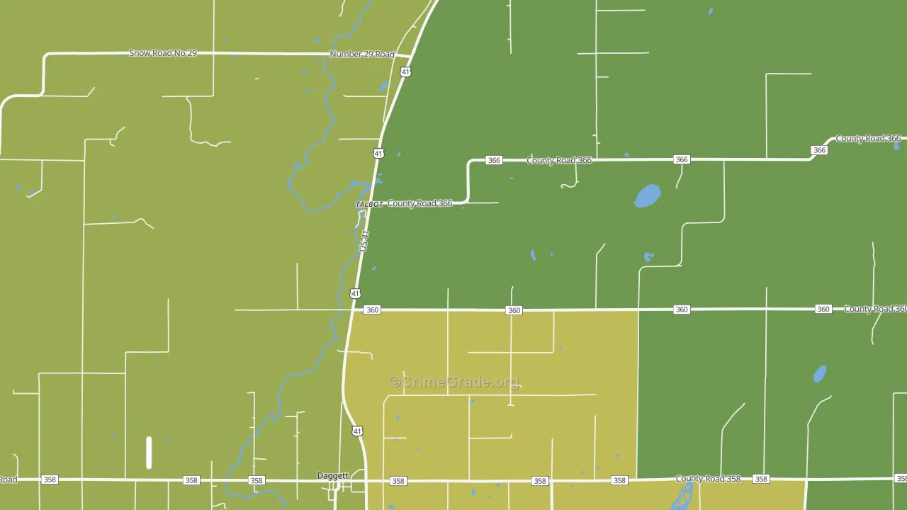 Talbot, MI Map of Drug-Related Crime Rates
