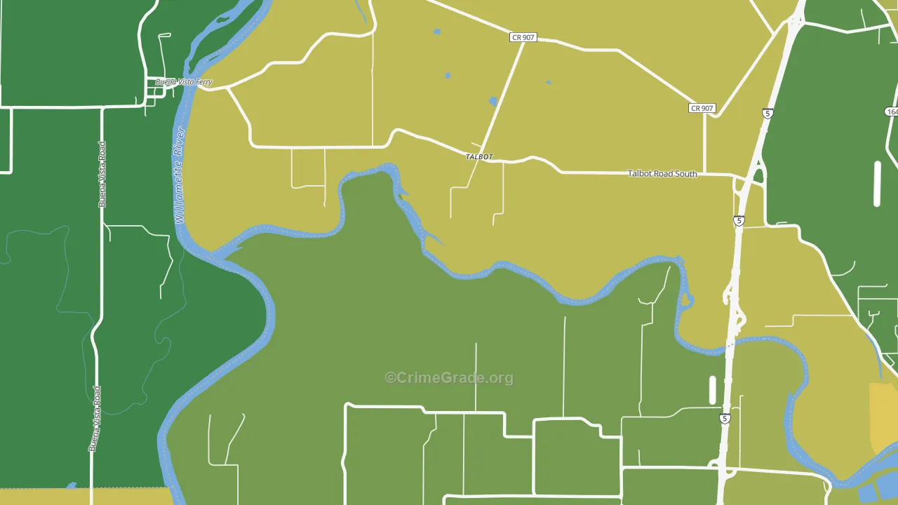 Talbot, OR Map of Drug-Related Crime Rates