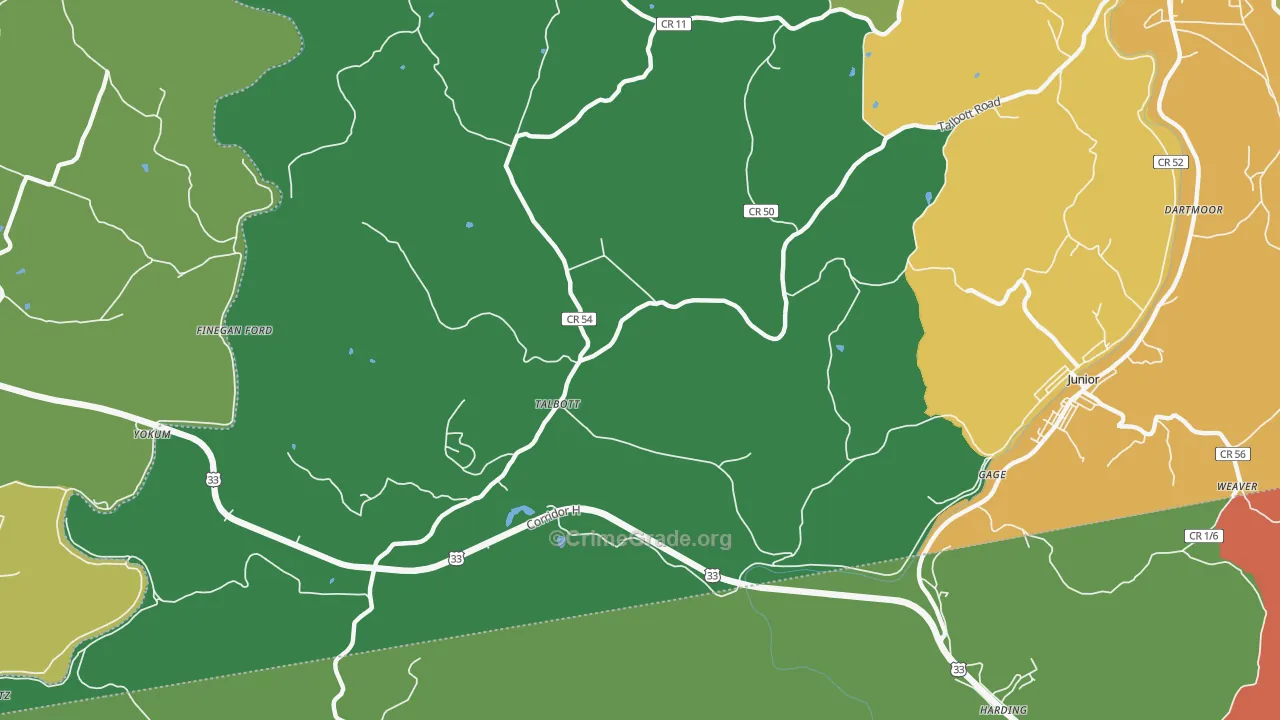 Talbott, WV Map of Drug-Related Crime Rates