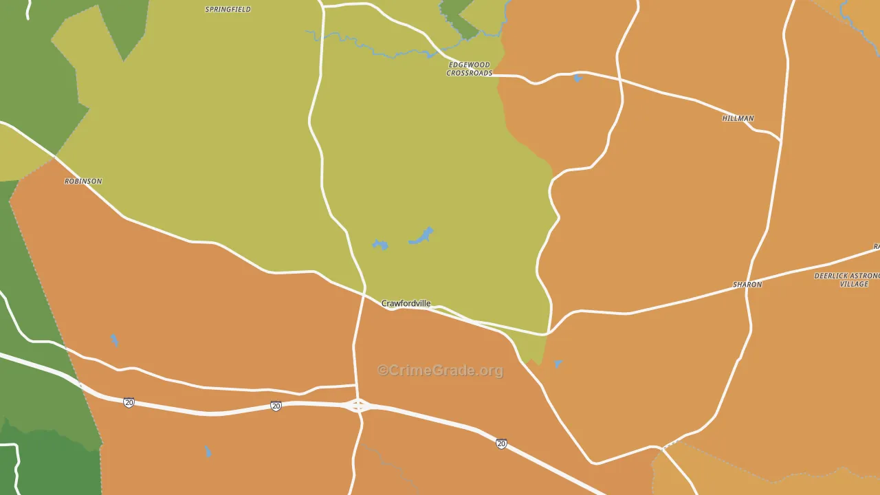 Taliaferro County, GA Map of Drug-Related Crime Rates