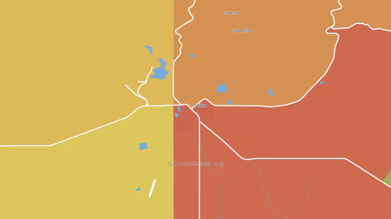 Talihina, OK Map of Drug-Related Crime Rates