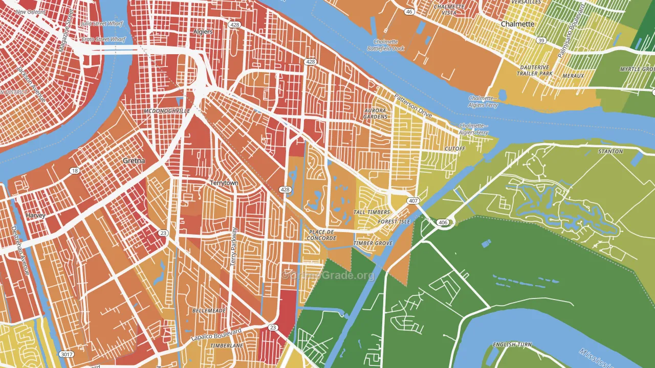 Tall Timbers, New Orleans, LA Map of Drug-Related Crime Rates