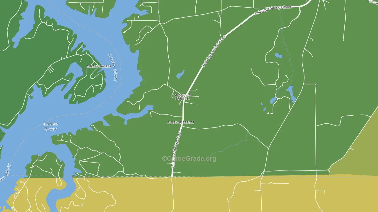 Talladega Springs, AL Map of Drug-Related Crime Rates