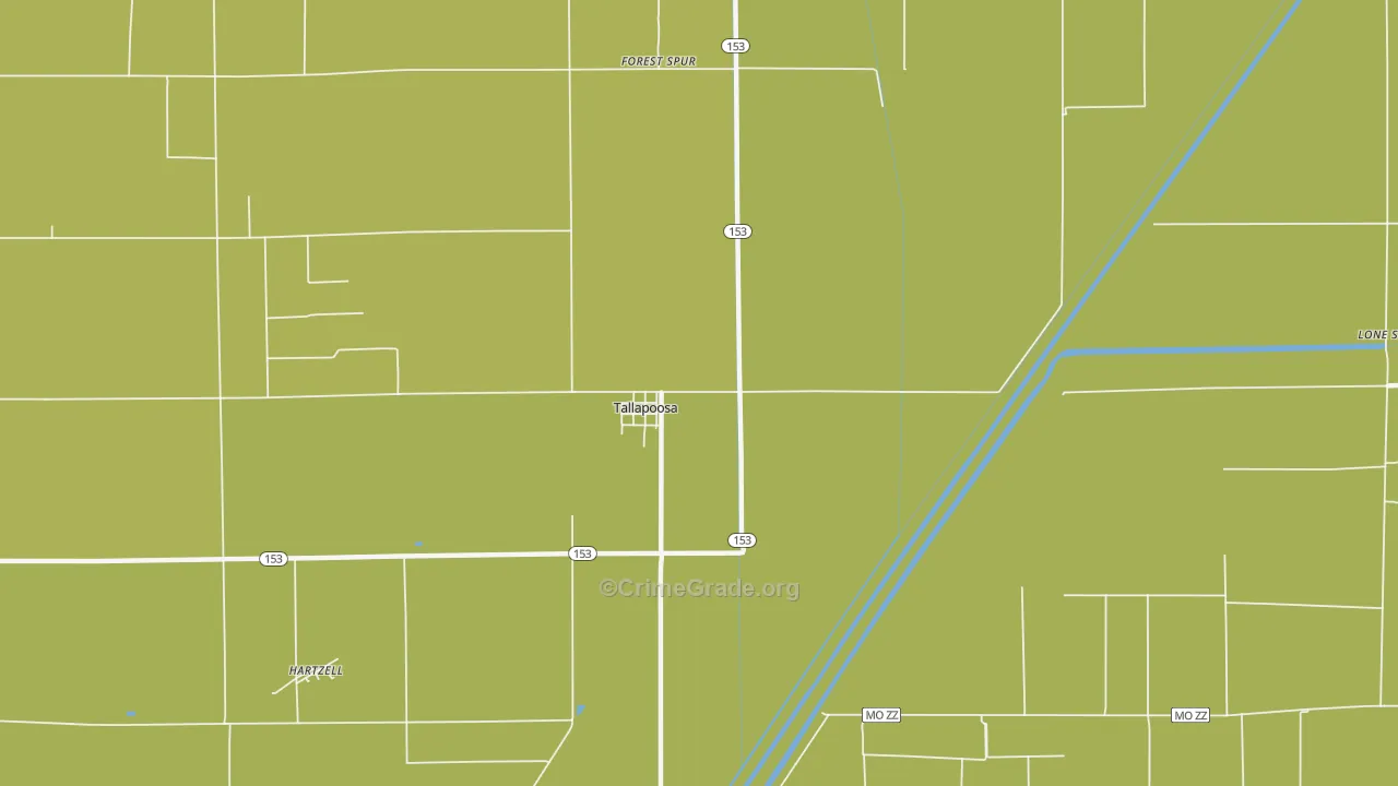 Tallapoosa, MO Map of Drug-Related Crime Rates